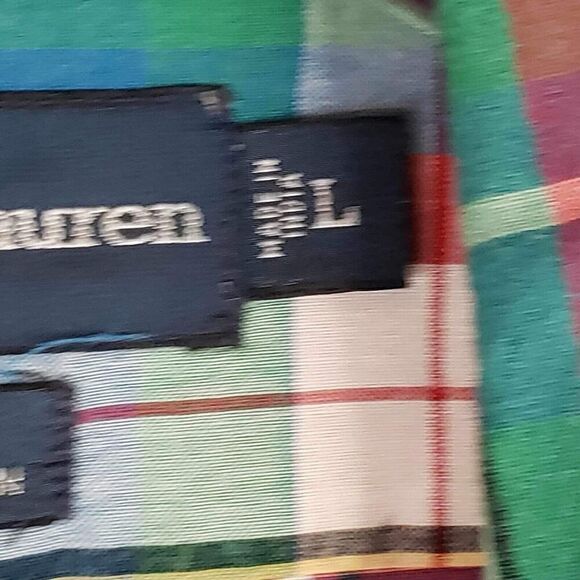 Polo Ralph Lauren Mens Oxford Plaid Blake Button Down Shirt SS Green Red Large L - Picture 7 of 9